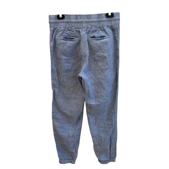 Athleta Cabo Linen Chambray Blue Jogger Size 6 - Picture 4 of 7